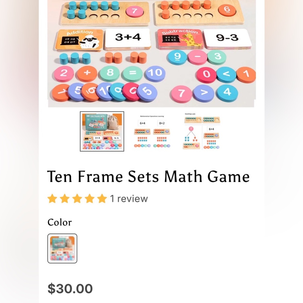 Ten Frame Sets by - Engaging Multicolor Learning Toy - Picture 7 of 9